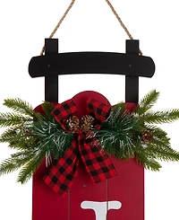 Glitzhome Lighted Wooden Sleigh Joy Porch Sign, 40"