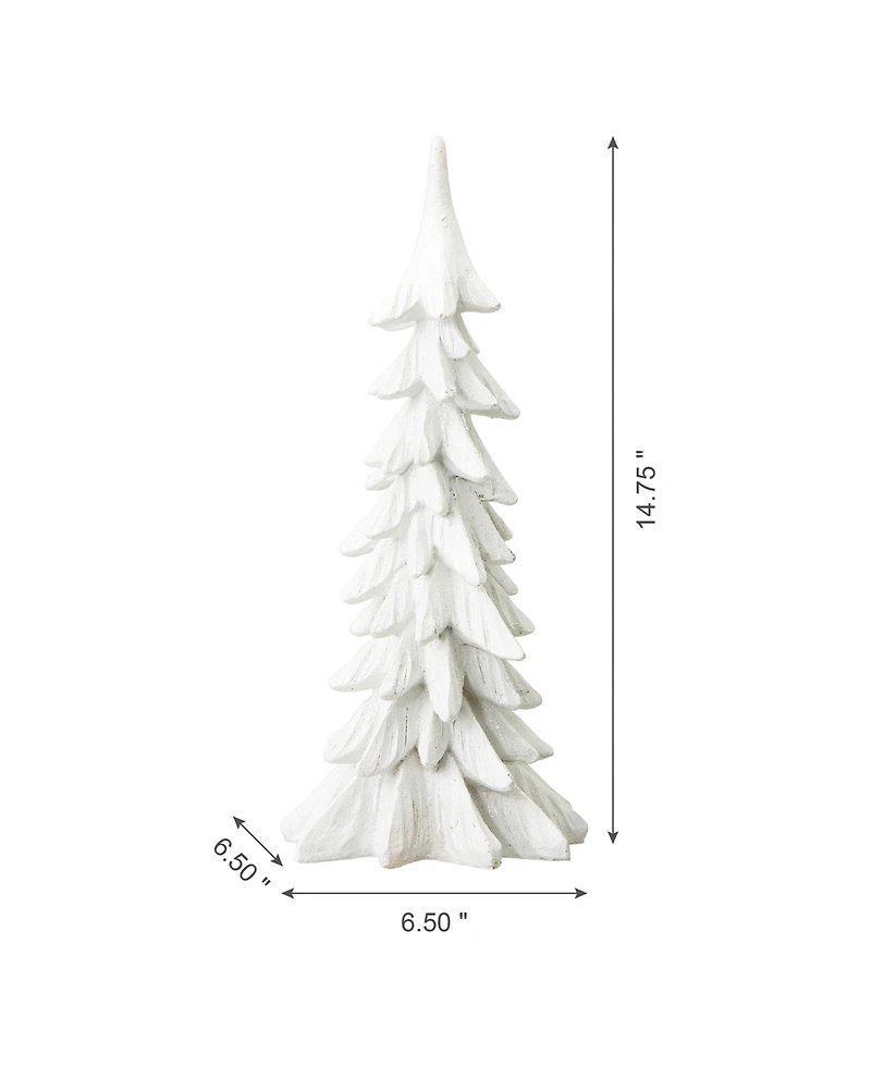 Glitzhome Resin Christmas Table Tree Decor, 14.75"