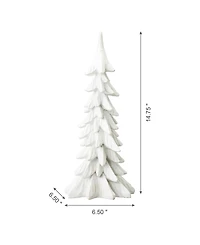 Glitzhome Resin Christmas Table Tree Decor, 14.75"