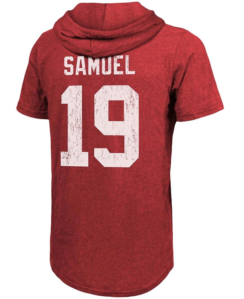 Men's Deebo Samuel Scarlet San Francisco 49Ers Player Name Number Tri-Blend Hoodie T-shirt