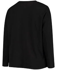Women's Plus Size Black Las Vegas Raiders Primary Logo Long Sleeve T-shirt