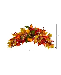 38" Autumn Maple Leaf Berry Artificial Swag