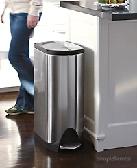simplehuman 45 Liter Butterfly Lid Step Kitchen Trash Can