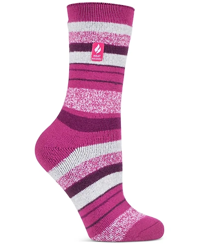 Heat Holders Women's Lite Peony Multi Stripe Crew Socks