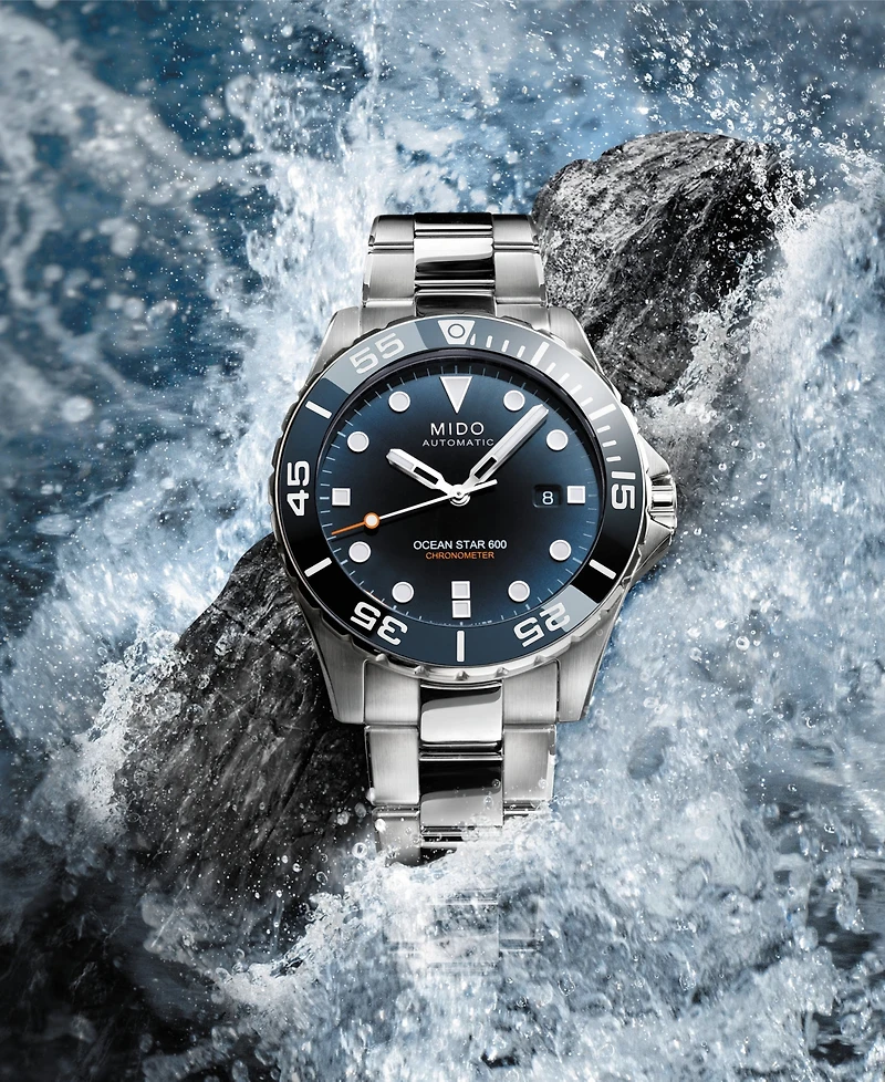 Mido Men's Swiss Automatic Ocean Star 600 Chronometer Stainless Steel Bracelet Watch 44mm