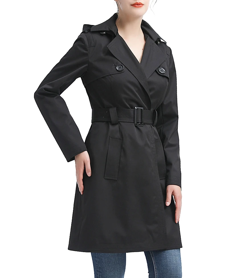Women's Angie Water Resistant Hooded Trench Coat