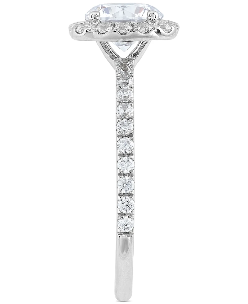 Grown With Love Igi Certified Lab Diamond Halo Engagement Ring (1-1/2 ct. t.w.) 14k White Gold