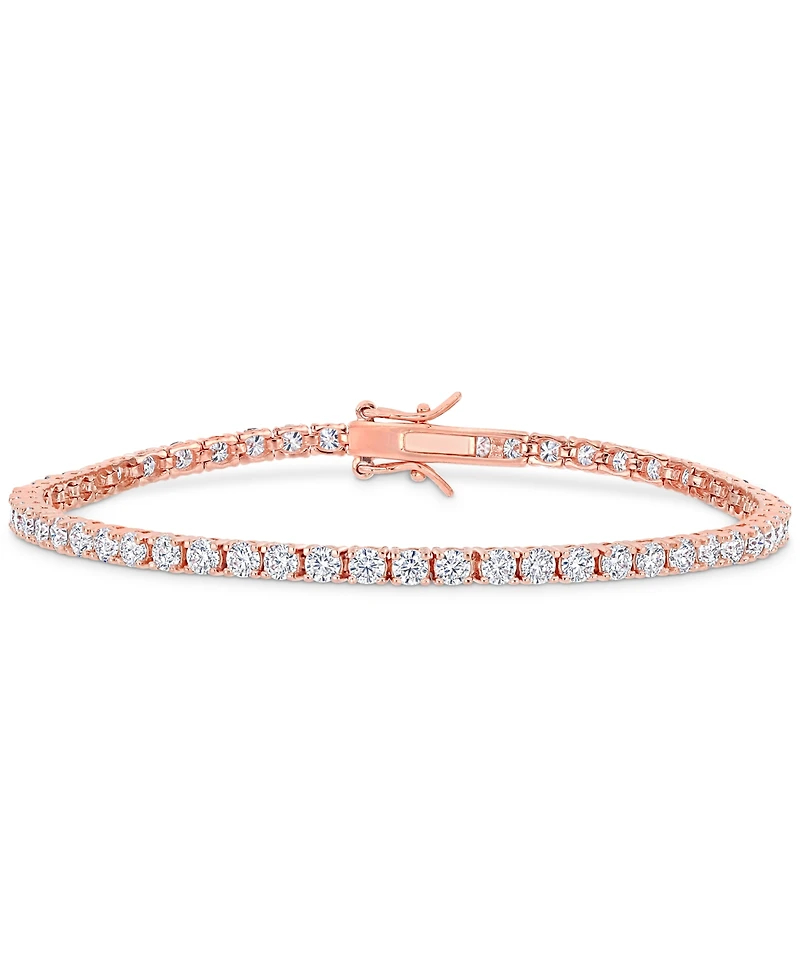 Lab-Grown Moissanite Tennis Bracelet (5-1/10 ct. t.w) in 18k Rose Gold-Plated Sterling Silver