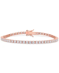 Lab-Grown Moissanite Tennis Bracelet (5-1/10 ct. t.w) in 18k Rose Gold-Plated Sterling Silver