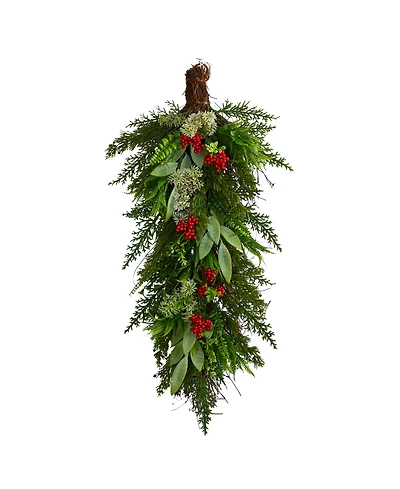 Cedar and Berry Artificial Christmas Swag, 30"