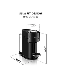 Nespresso Vertuo Next Premium Coffee and Espresso Machine by Breville, Black with Aeroccino Milk Frother