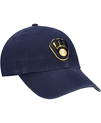Youth Navy Milwaukee Brewers Team Logo Clean Up Adjustable Hat