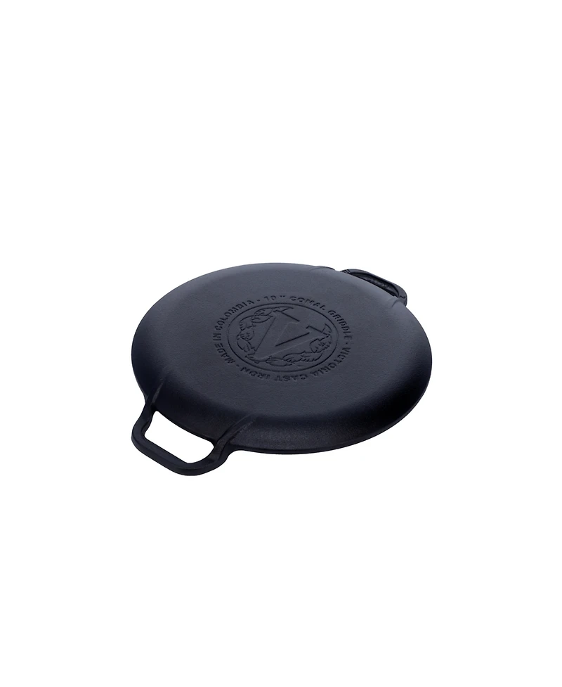 Victoria 10" Comal with 2 Side Handles, Seasoned