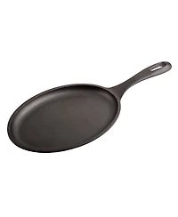 Victoria Cast Iron Fajita Skillet. Black Serving Platter Seasoned