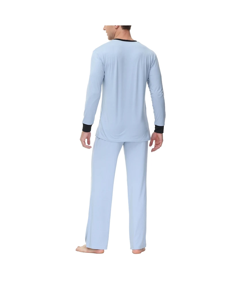 Ink+Ivy Men's Heat retaining Two Piece V-Neck & Lounge Pants Pajama Set