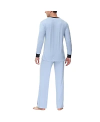 Ink+Ivy Men's Heat retaining Two Piece V-Neck & Lounge Pants Pajama Set