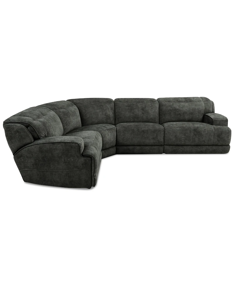 Sebaston 4-Pc. Fabric Sectional with 2 Power Motion Recliners, Created for Macy's