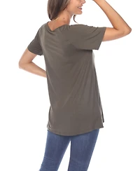 Women's Crisscross Cutout Short Sleeve Top