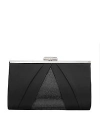 Women's Pleated Stain Crystal Frame Clutch
