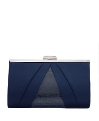 Women's Pleated Stain Crystal Frame Clutch