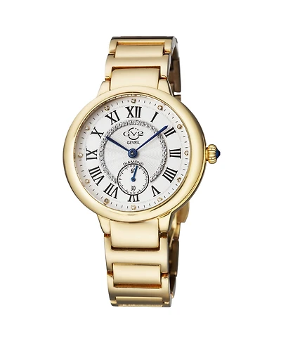 GV2 Women's Rome Gold-Tone Ion Plating Swiss Quartz Bracelet Watch 36 mm