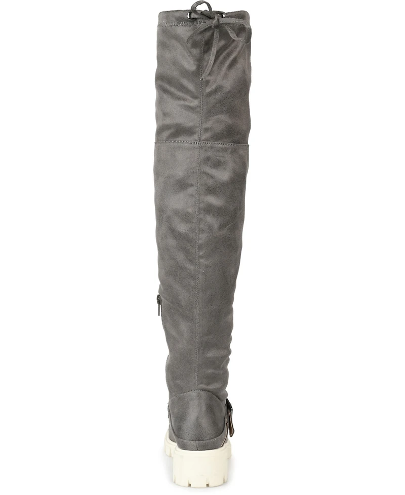 Journee Collection Women's Salisa Extra Wide Calf Lug Sole Boots