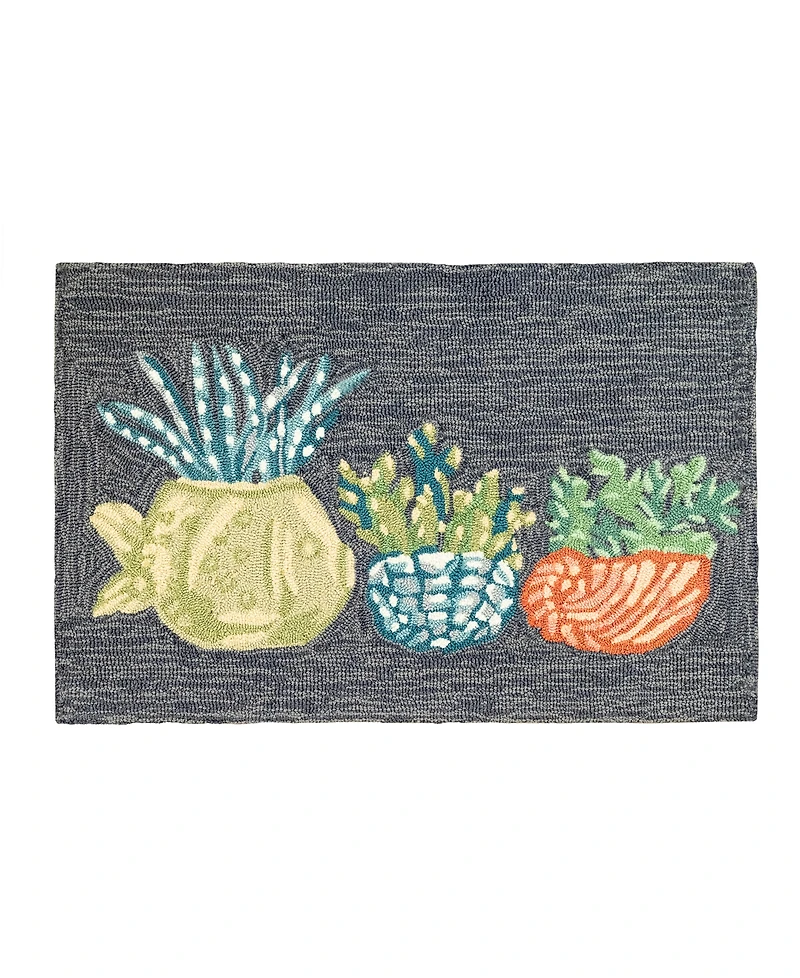 Liora Manne' Frontporch Happy Plant 2'6" x 4' Outdoor Area Rug