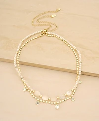 Ettika Pearl Beaded Gold-Plated Chain Necklace Set