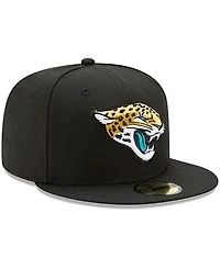 Men's Black Jacksonville Jaguars Head Logo Omaha 59FIFTY Fitted Hat