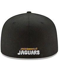 Men's Black Jacksonville Jaguars Head Logo Omaha 59FIFTY Fitted Hat