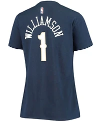 Women's Zion Williamson Navy New Orleans Pelicans Name & Number Performance T-shirt