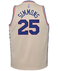 Big Boys and Girls Ben Simmons Cream Philadelphia 76Ers 2020/21 Swingman Player Jersey - Earned Edition