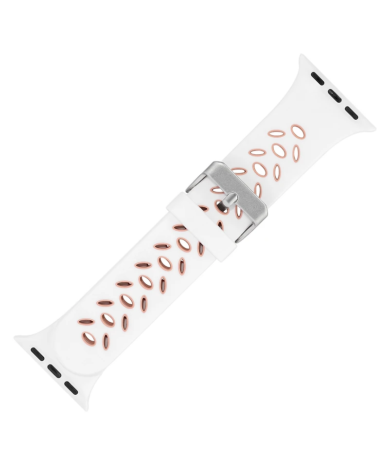 WITHit White and Pink Silicone Sport Band designed for Apple Watch 42mm (Series 10) & 38/40/41mm