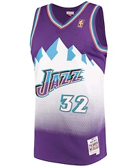 Men's Karl Malone Purple Utah Jazz 1996-97 Hardwood Classics Swingman Jersey