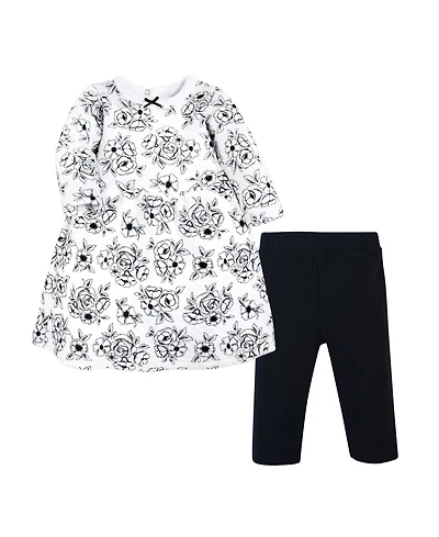 Hudson Baby Girls Quilted Cotton Dress and Leggings