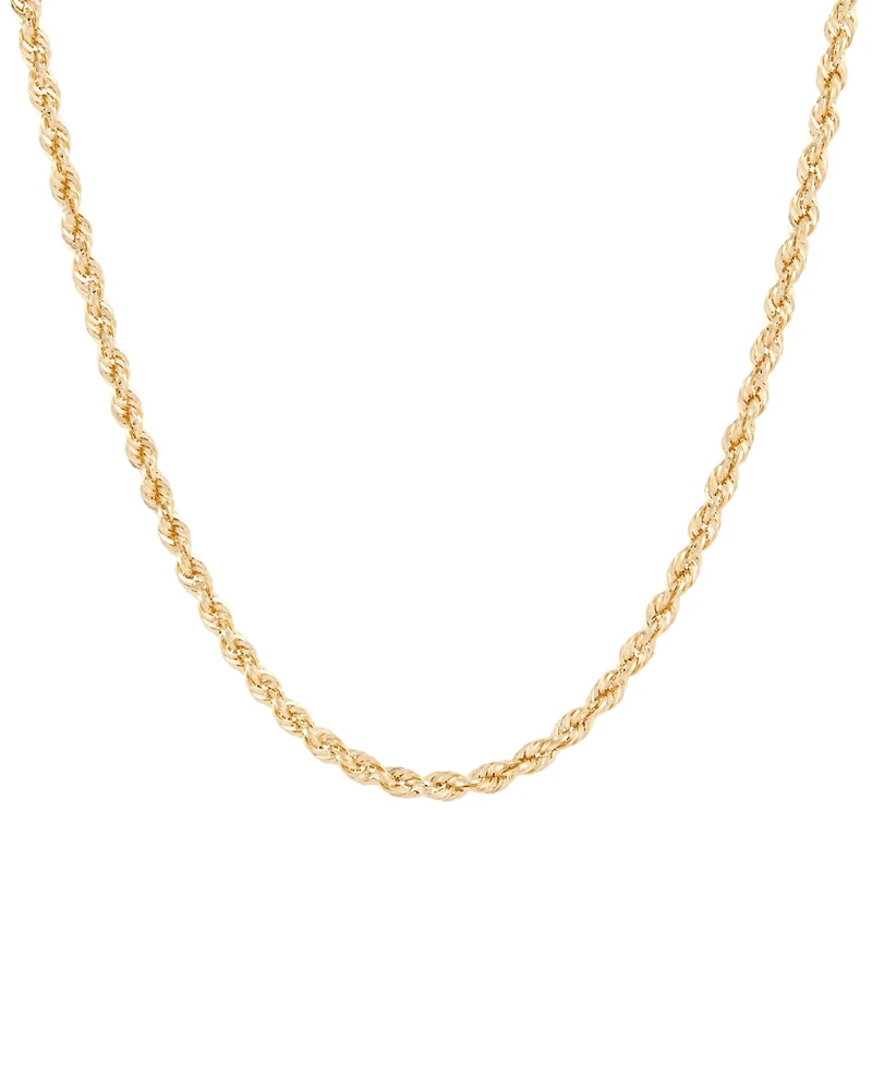 Lightweight Rope Link 22" Chain Necklace in 10k Gold