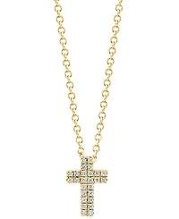 Effy Diamond Pave Cross 18" Pendant Necklace (1/20 ct. t.w.) Sterling Silver or 14k Gold-Plated