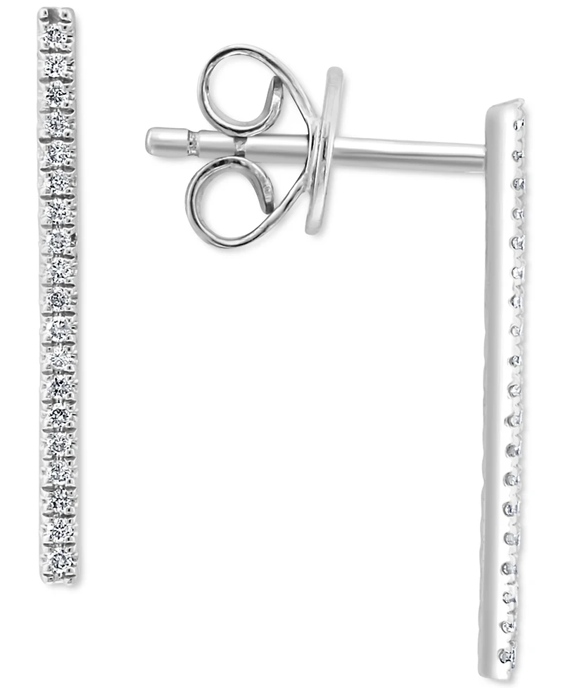 Effy Diamond Linear Drop Earrings (1/10 ct. t.w.) in Sterling Silver or 14k Gold-Plated Sterling Silver