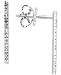 Effy Diamond Linear Drop Earrings (1/10 ct. t.w.) in Sterling Silver or 14k Gold-Plated Sterling Silver