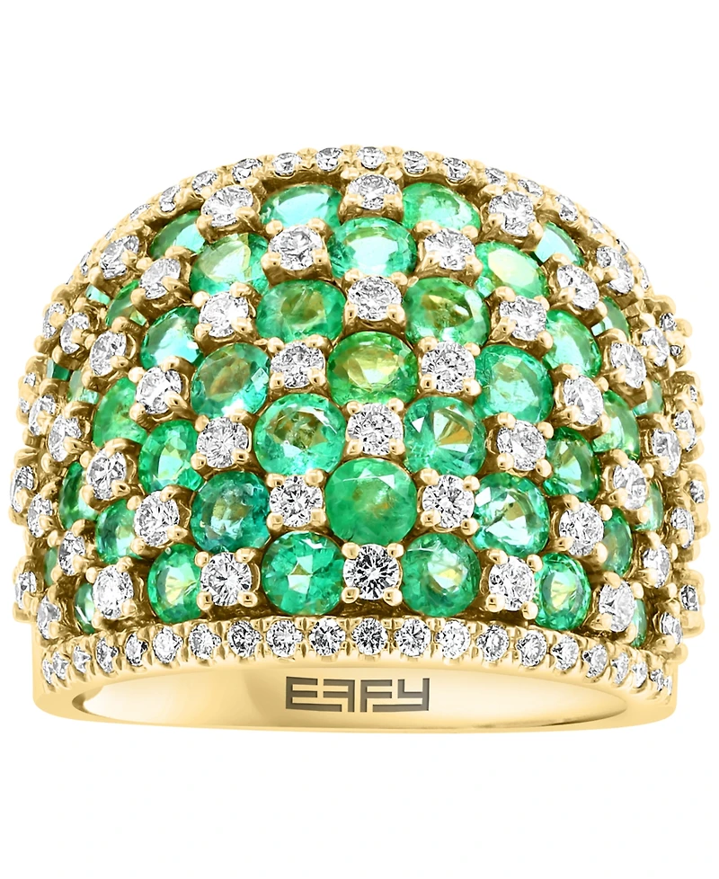 Effy Emerald (3-3/4 ct. t.w.) & Diamond (1-1/5 Statement Ring 14k Gold
