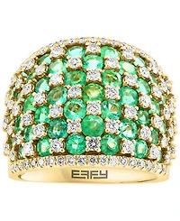 Effy Emerald (3-3/4 ct. t.w.) & Diamond (1-1/5 Statement Ring 14k Gold