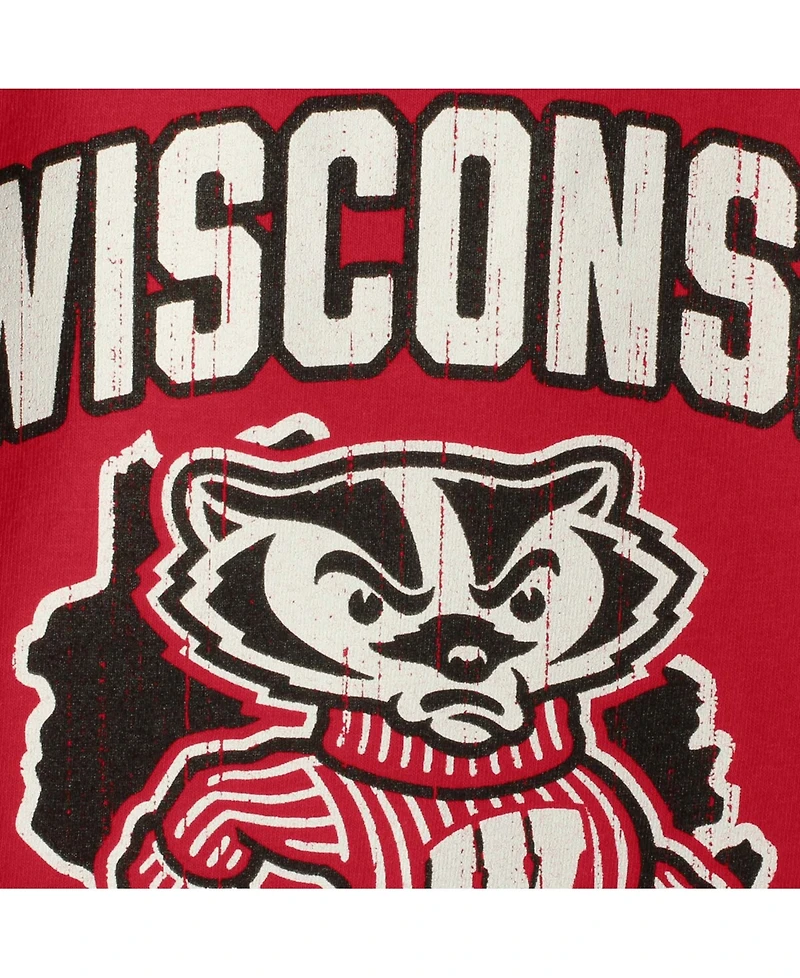 Big Boys Red Wisconsin Badgers Strong Mascot T-shirt