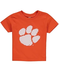 Little Girls and Boys Orange Clemson Tigers Big Logo T-shirt