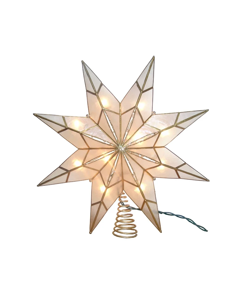 Kurt Adler 10-Light 8-Point Gold Capiz Star Treetop