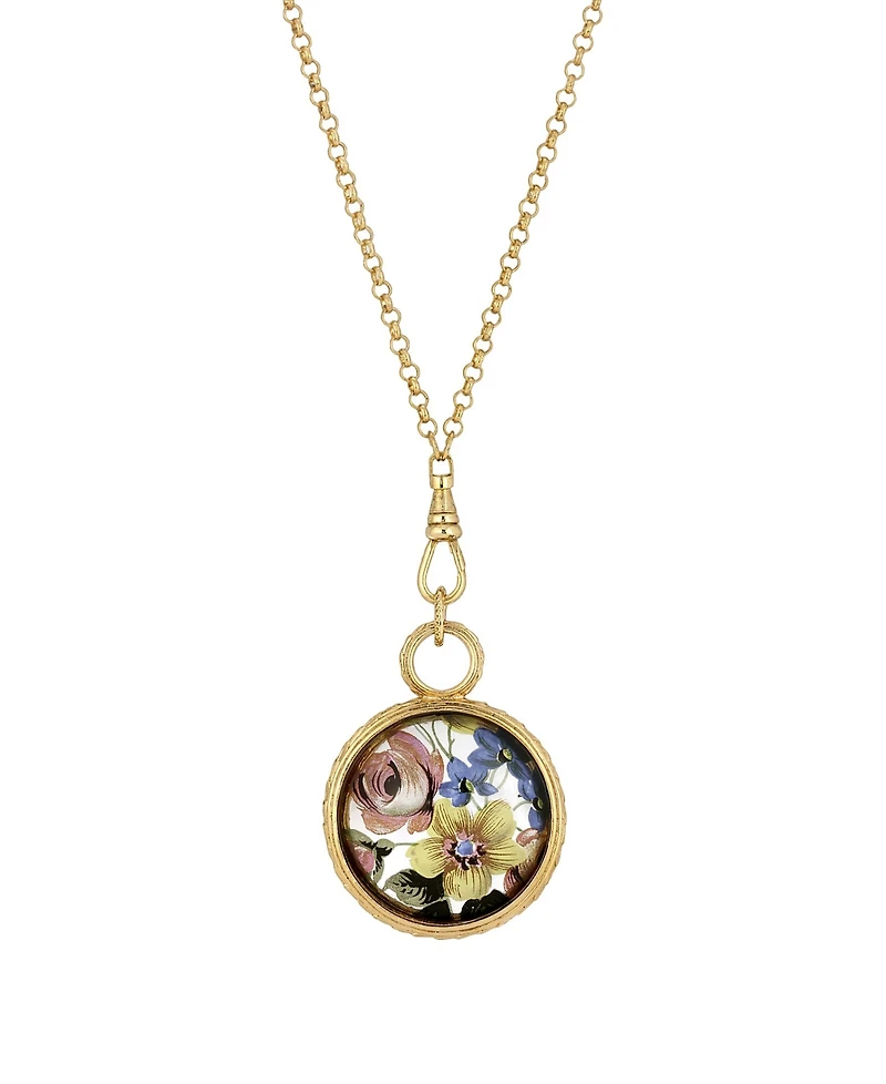 2028 Round Floral Antique Necklace