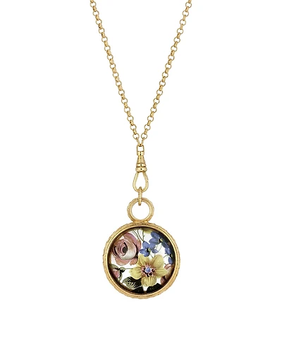 2028 Round Floral Antique Necklace