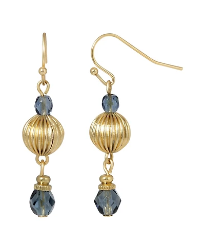 2028 Bead Wire Drop Earrings
