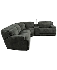 Sebaston 5-Pc. Fabric Sectional with 2 Power Motion Recliners and 1 Usb Console, Created for Macy's