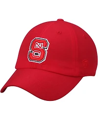 Men's Red Nc State Wolfpack Primary Logo Staple Adjustable Hat