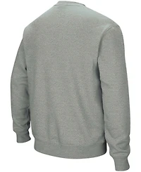 Men's Heather Gray Illinois Fighting Illini Arch Logo Crew Neck Sweatshirt